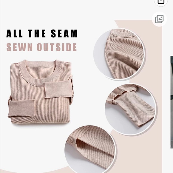 Anrabess Women Crewneck Batwing Sleeve Oversized Side Slit Ribbed Knit Sweater - Picture 6 of 10